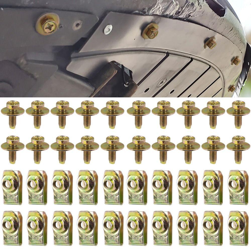 New Self-tapping Automotive U-Nut Clip M6 Metal Car Body Bolts Fixing Screws Mudguard