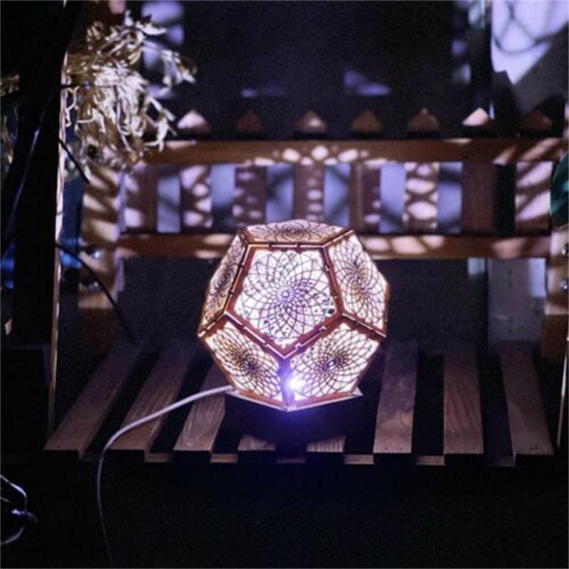Bohemian Night Light Colorful Mosaic Atmosphere Projector Light Decor