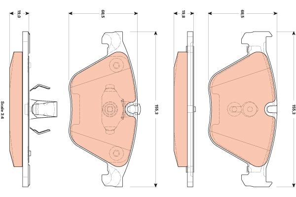 Trw Brake Pads Gdb1854 Rozmiar 015