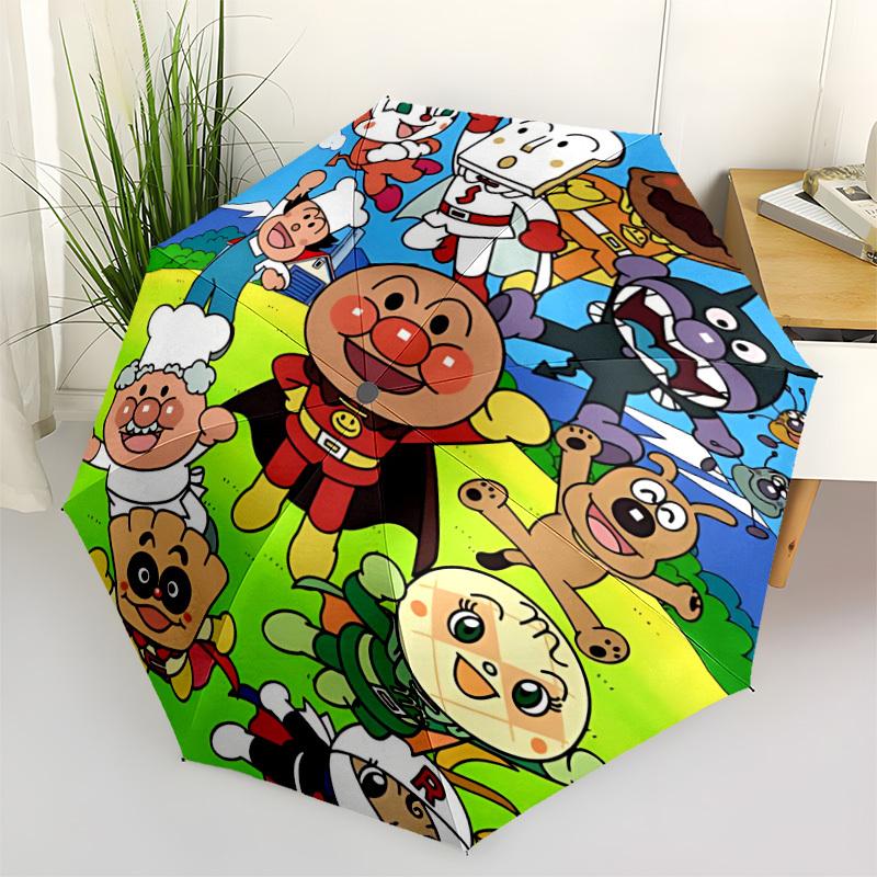1pc Anpanman Automatic Folding Umbrella, Automatic Folding Umbrella with 8 Ribs, Convenient for Outdoor Use 003
