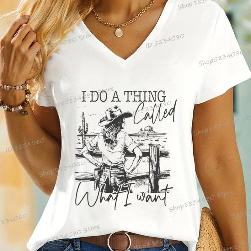 Cowgirls Tshirts Fashion Summer Tops Wild Western Country Gifts Casual Tops I Do A Thing Called What I Want Cowgirl Horse Shirt S