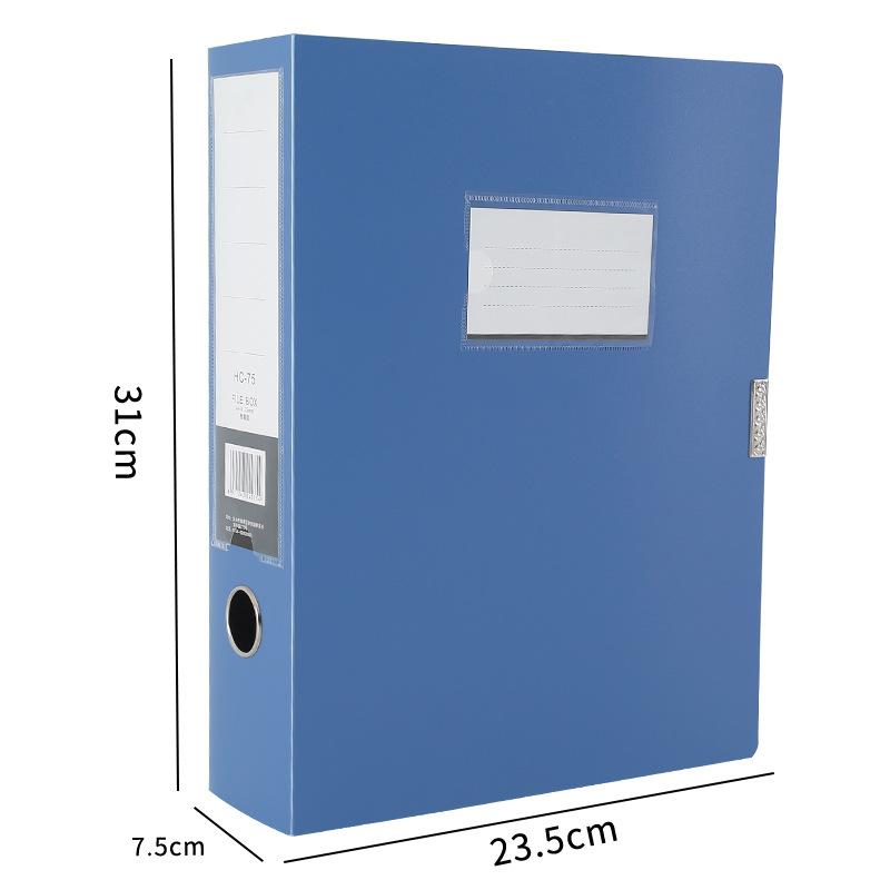 Black Blue A4 File Organizer Box Dustproof Thickened Document Case File Box Plastic File Paper Organizer Office Contract Holder