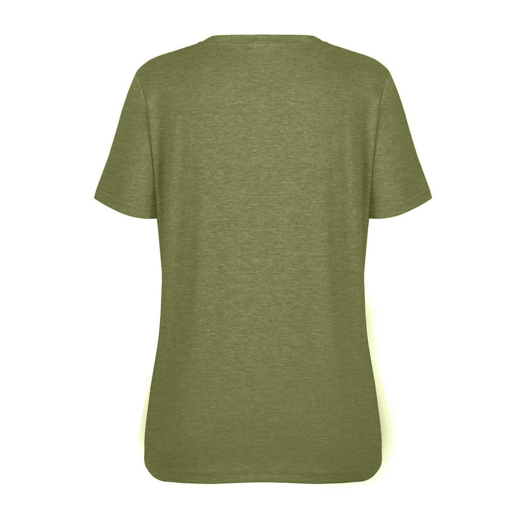 Women'S Cute Printed Short Sleeve Round Neck Front Shoulder Vintage Short Sleeve Summer Loose Shirt Top