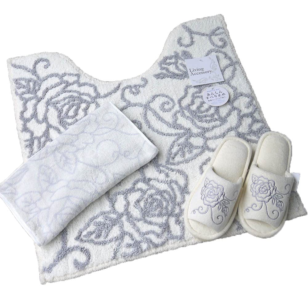 

Эксклюзивный набор ковриков для унитаза Amazon без крышки и держателя для бумаги Прозрачная роза Элегантный узор розы Роза Роза [Белый] Чехол из 3 частей белый