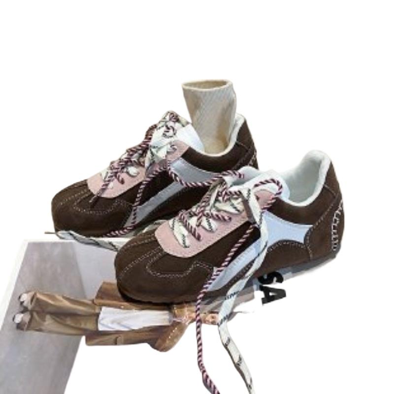 

Мода 2025 Женская обувь На шнуровке Женские вулканизированные туфли Модная цветовая гамма Носок круглой формы Бестселлер Удобная повседневная обувь 40 коричневый