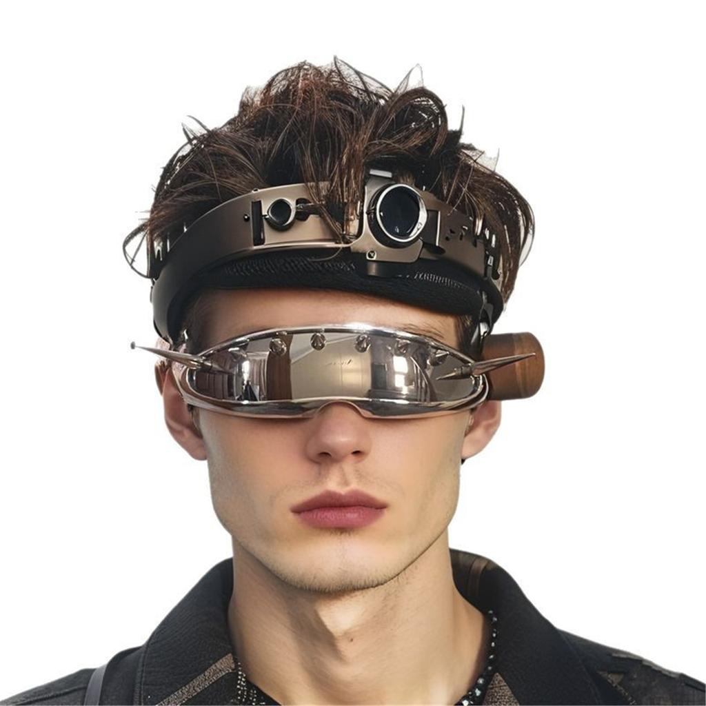 Modern Punk Sunglasses Metal Studded Sun Protections Lightweight Comfortable Eeywear Costume Accessories For Concerts Travel
