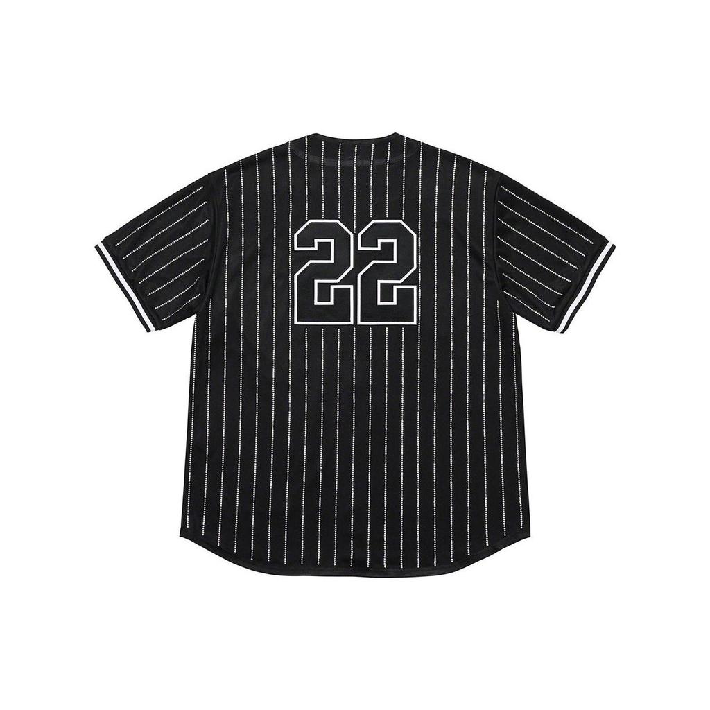 Supreme Rhinestone Stripe Baseball Jersey SUP-SS22-920