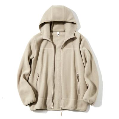 Veste à capuche en polaire pour homme 2026 Automne Hiver Unisexe Veste unie Manteaux Sweat à capuche léger pour homme Sweatshirt en velours polaire pour homme