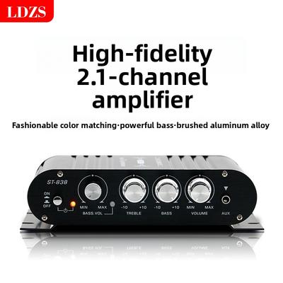 12V Car Power Amplifier, Subwoofer Power Amplifier Household 2.1 Channel Power Amplifier Ultra Bass
