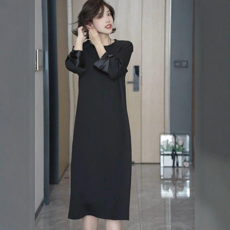 Plus-Size Women s Spring French-Style Design Fashion Dress, Elegant and Stylish, Flattering for Curvy Figures, Hepburn-Style Little Black Dress Dress L