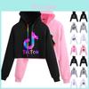 Tik Tok Damen Kurzer Pullover Hoodie Frühling Herbst Sweatshirt Jumper Crop Tops