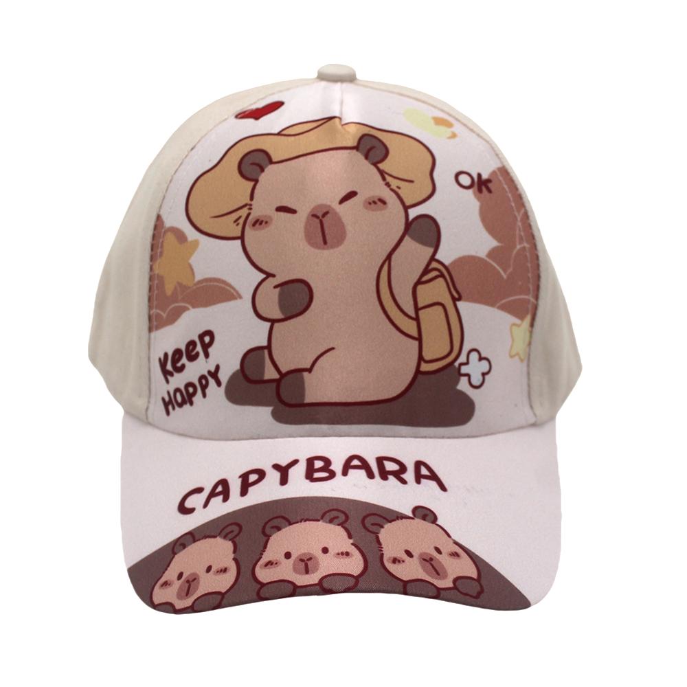 Capibara Themed Baseball Cap for Children - Cute Cartoon Capibara Baseball Cap with Sun Protection