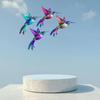 Metal Material Metal Hummingbird Wall Art Colorful Finish 3D Design Outdoor Wall Art Weather Resistant Vintage