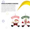 Christmas Welcome Sign Pendants Holiday Decorations Santa Claus Snowman Scene Layout Door Xmas Hanging Decor Prop Party Supplies