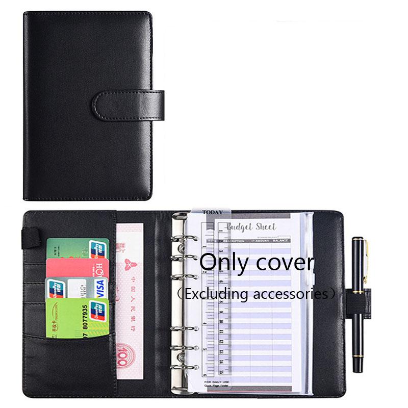 A6 Budget Binder with Cash Envelope Savings Book Budget Planner PU Leather Laptop Binder with Binder Pocket Cash Fill Folder