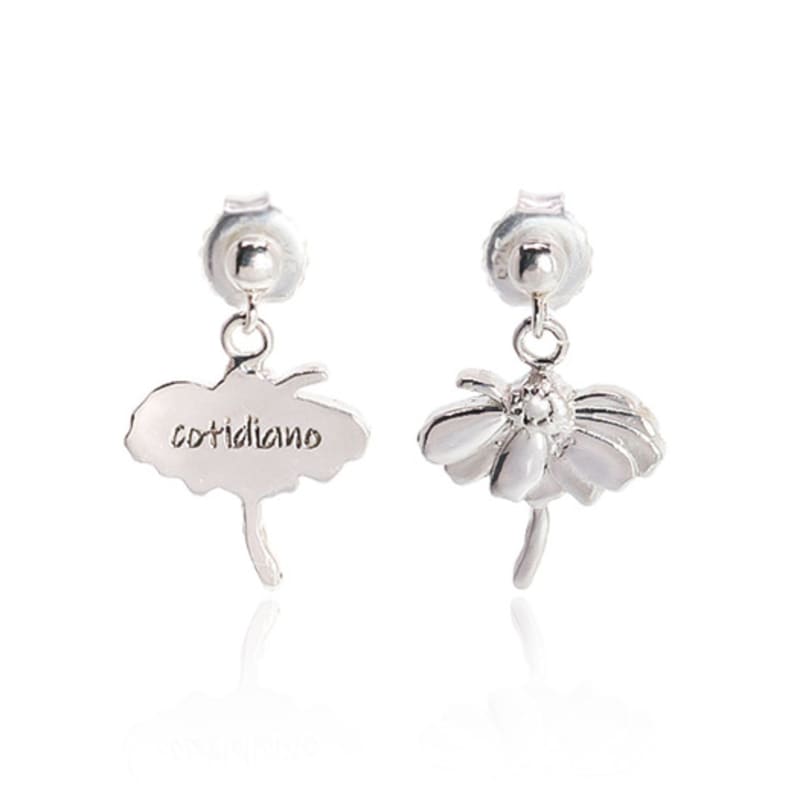 UNI.J [Cotidiano]Signature Flower Silver Earring Ie406