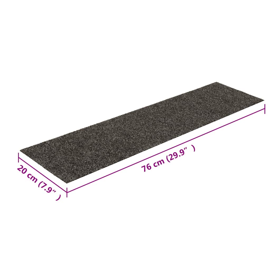 Self Adhesive Step Mats 15 Pcs 76 X 20 Cm Anthracite Rectangular