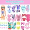 12 Pcs/Set 11.5'' Girl Doll Summer Swimsuit + Sunglasses Beach Wear Clothes Bath Outfit 30cm Doll Accessories Kids Toy Gift