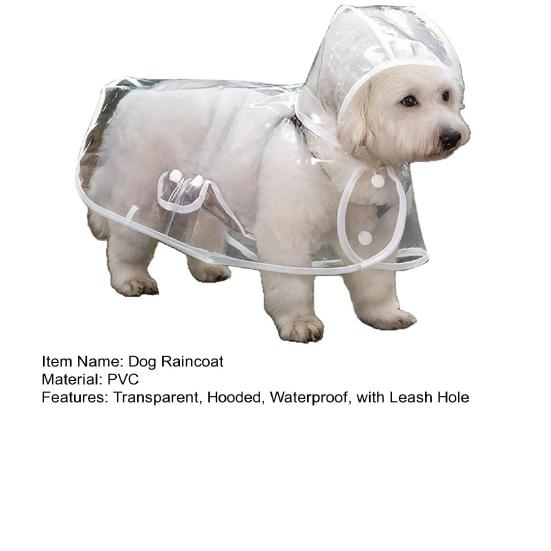 Wasserdichter Hunde-Regenmantel mit Kapuze Haustier-Regenmantel Poncho Transparente Hunde-Regenjacke mit Leinenloch für Welpen Kleine Mittelgroße Hunde