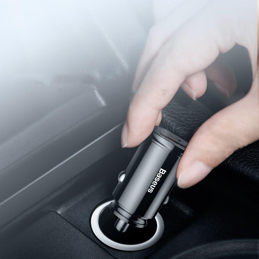 Smart Car Charger with USB and USB-C QC PD Ports, Black