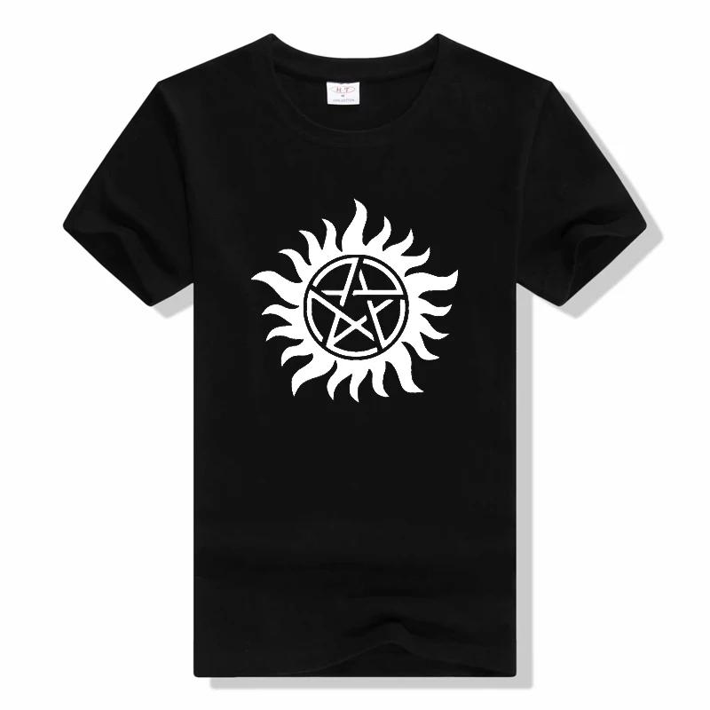Supernatural Demon Trap T Shirt Cotton Print T Shirt Devils Trap Halloween Crowley Castile Angels Demon Tee