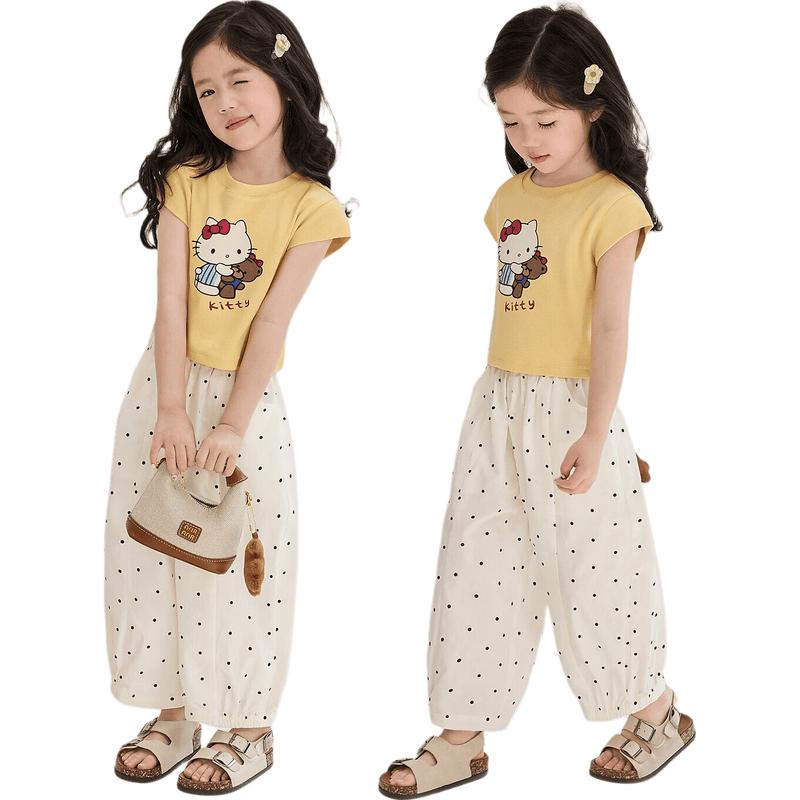 LUSON Baby Girls' Polka Dot Cotton Mosquito-Repellent Balloon Pants