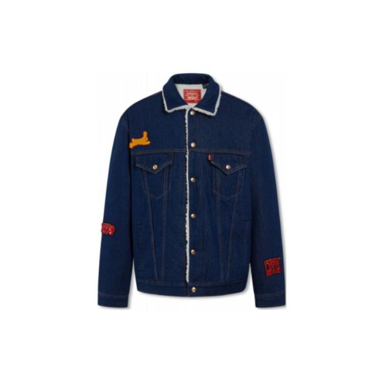 

Levis SS23 Двусторонняя однобортная джинсовая куртка с воротником унисекс синяя A5045-0000 S