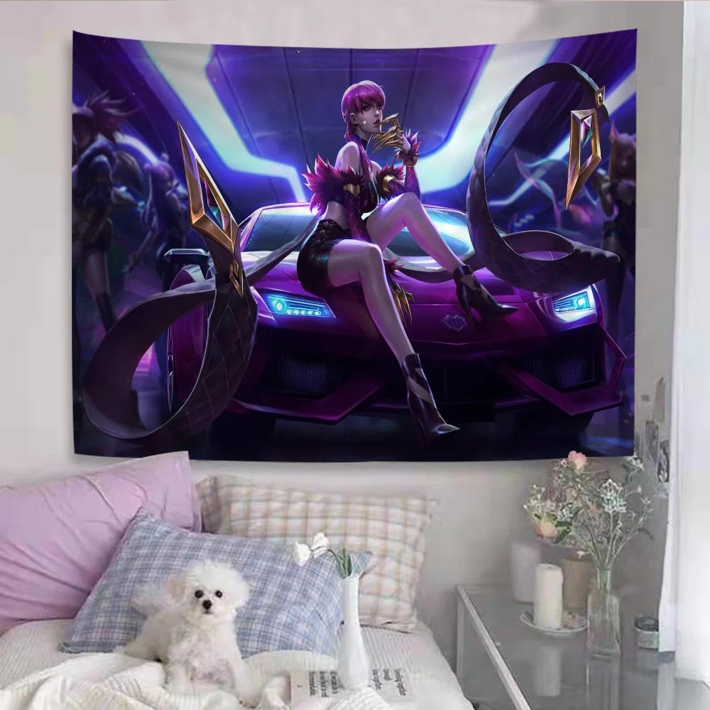 KDA Ahri Akali Kaisa Seraphine Hanging Bohemian Tapestry Cheap Hippie Bohemian Wall Tapestries Mandala Wall Hanging