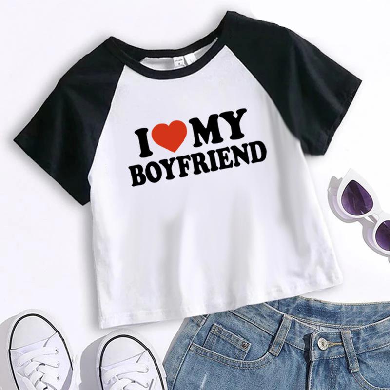 

Женская модная уличная короткая футболка с буквенным принтом L