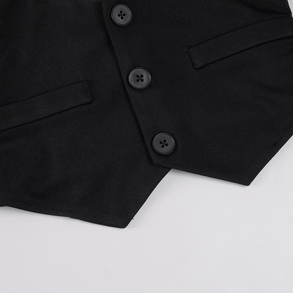 Vintage Preppy Two-Piece Spliced Vest: Sleek & Sexy Crop Top