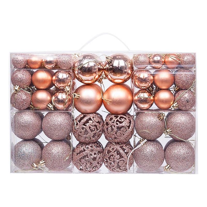 100Pcs Christmas Ball Ornaments Tree Decorative Shatterproof Decorations Hanging Xmas for Anniversary Wedding Party Holiday