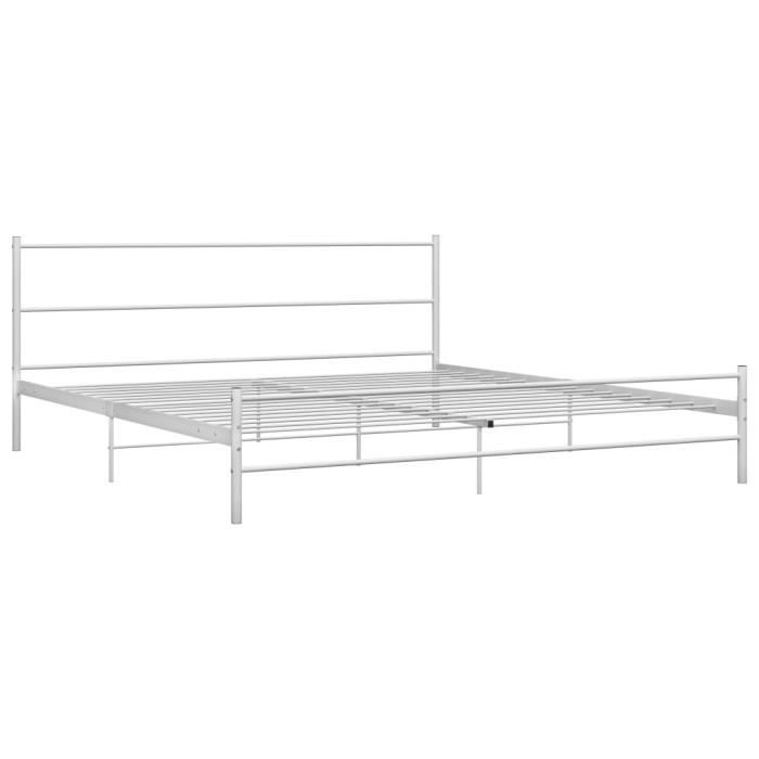 VidaXL Cadre de lit Blanc Métal 180 x 200 cm