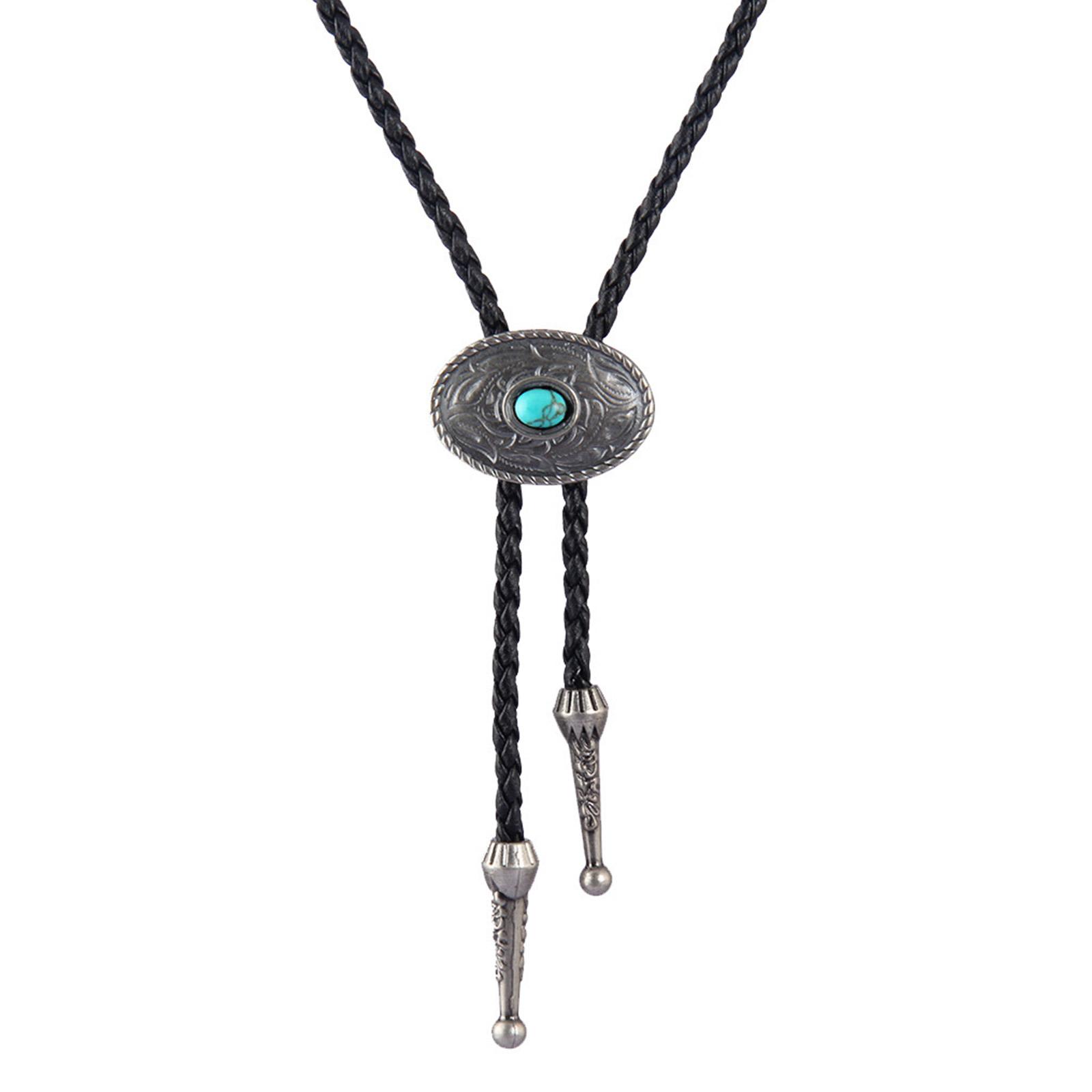 Cowboy Tie Turquoise Bolo Tie Western Vintage Bolo Tie Native American Bolo Tie for Men Cowboy Necktie Western Bolo 1 античный серебряного