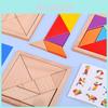 Kids Wooden Tangram Puzzle Set With Large And Small Pieces For Learning Fun