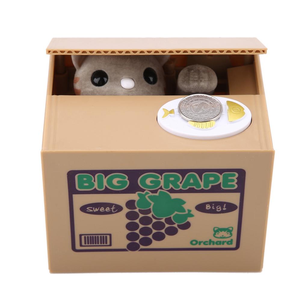 Lovely Cat Automatic Stealing Cat Cents Money Saving Box for Children ;#1: