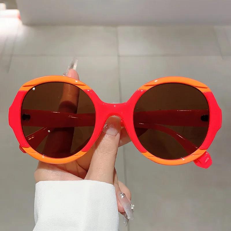 Oversized Round Vintage Sunglasses Women Men Luxury Designer Sun Glasses Big Frame Punk Eyewear UV400 Outdoor