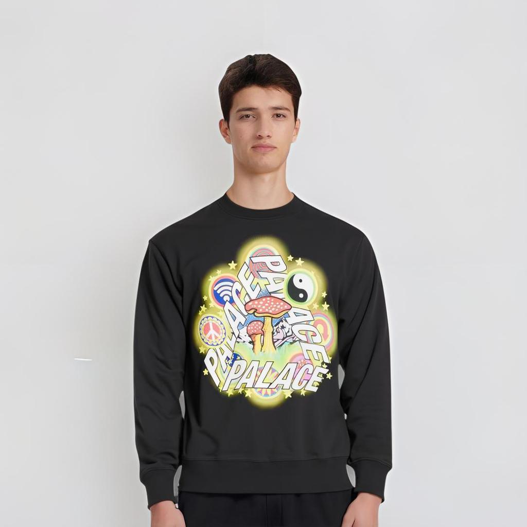 Palace Bun 5G Crew Black Unisex Tops P23CW033