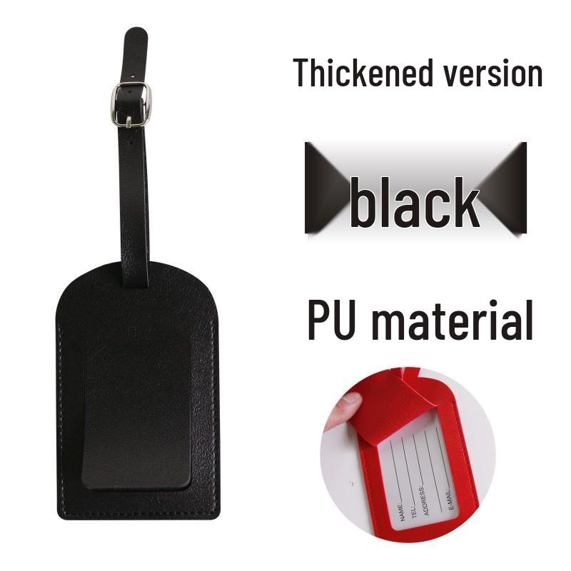 Thickened PU Luggage Tag with Pocket, Buckle, and Signature Paper