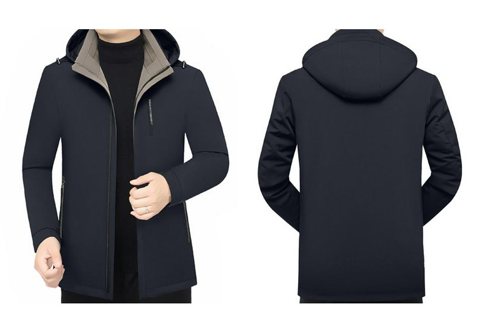 2025 Men's Winter Hooded Casual Jacket: Detachable Liner, Thick Warm, Windproof