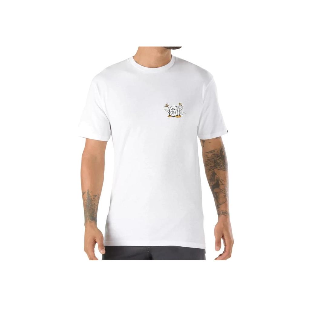 Vans Cartoon Print Crew Neck Short Sleeve T-Shirt Men Tops White VN0A4P59WHT