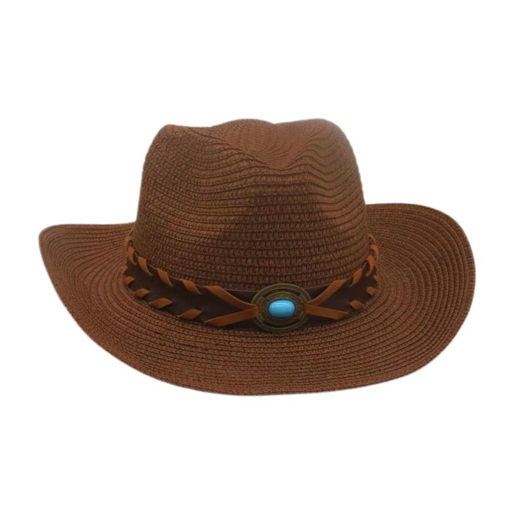 Premium Prärie Cowboyhut Sonnenschutz Sonnenhut Reise Strand Stroh Berühmter Strohhut
