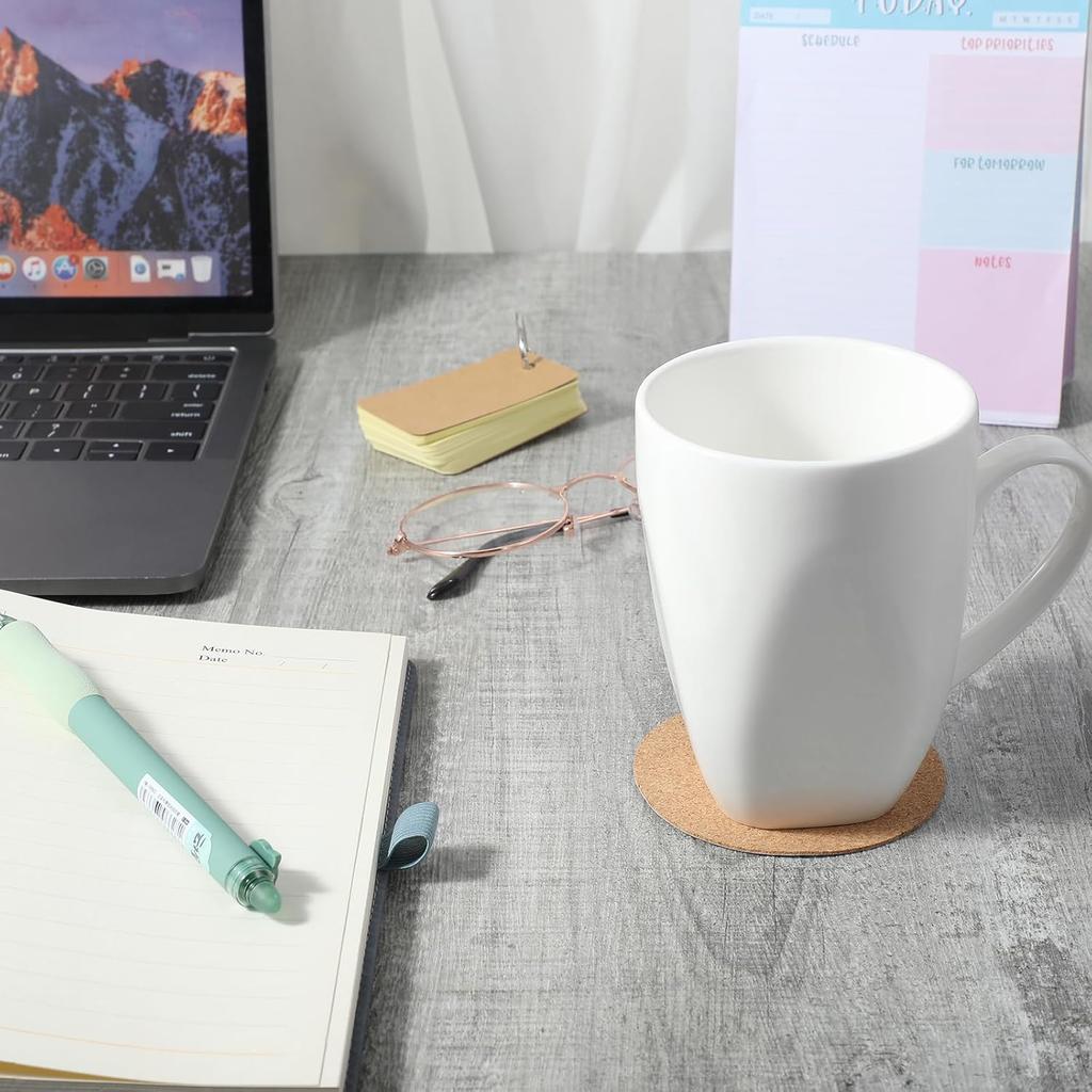 16 Pcs Self-Adhesive Cork Round, 3"" x 3"" Cork Coasters, Cork Backing for Coasters Mini Cork Board for DIY Coasters, Wall, Mat, Tiles, Ceramic