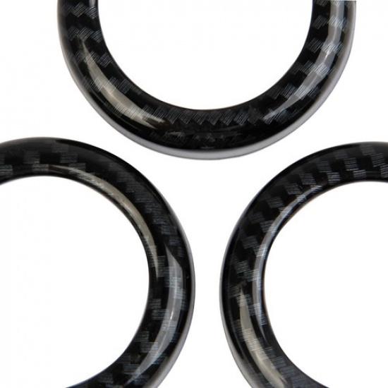 Carbon Fiber Style Air Conditioner Switch Cover CD Button Ring For Nissan 370Z