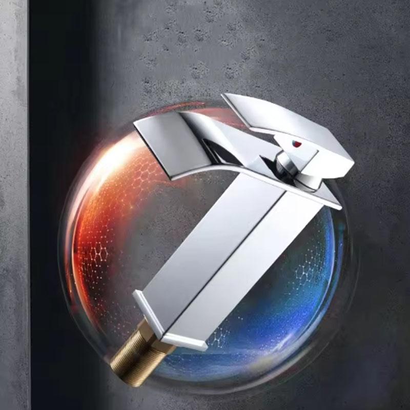 Hot And Cold Stainless Steel Waterfall Wash Basin High And Low Faucet Black Toilet Wash Basin Bathroom