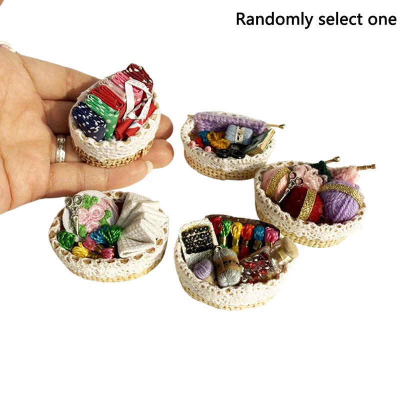 

1 шт. 1:12 Кукольный домик Симуляция Мини Фруктовая корзина Корзина для пряжи Корзина для игрушек Подарочная коробка Миниатюрная модель игрушки Украшение сцены as the picture