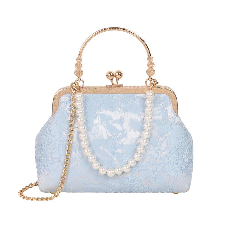 2025 Retro Pearl Cheongsam Evening Crossbody Bag - Chinese Style Kiss Lock Design