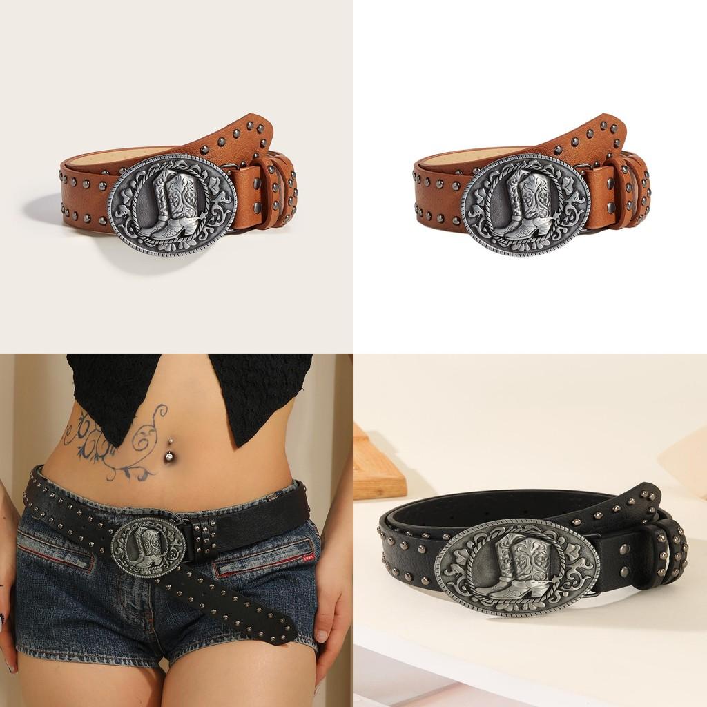 Fashion Pu Leather Belt With Metallic Snap Button And Punk Style For Men