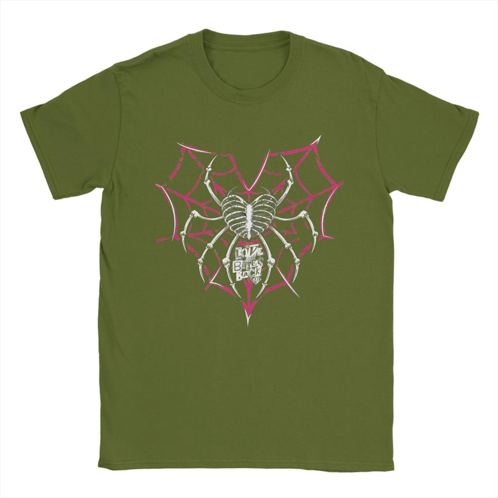 Aj Lee Spider Heart T Shirts Men's  Cotton Fashion for Male T-Shirt Crew Neck Wrestling Tees Short Sleeve Clothes Printed