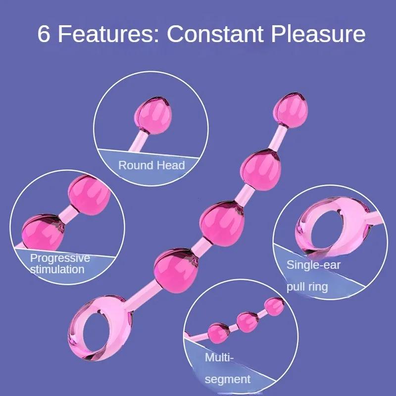 Anal Stimulator Ball Beads Butt Plug Masturbation Crystal Sex Toy for Beginners Man Women Couples Anus Masturbator Massager