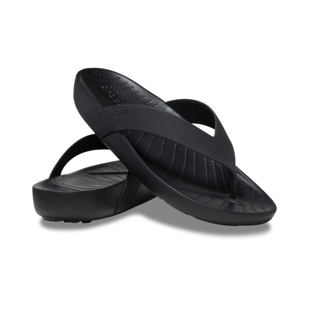 Crocs Sommer-Stil Flip Flip 21cm Damen-Sandalen, Schwarz,